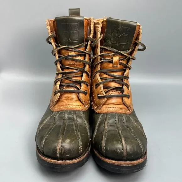 Frye Veronica Women's 6.5 Brown Leather Shearling Duck Boots Lace-Up Mid-Calf - Picture 2 of 12